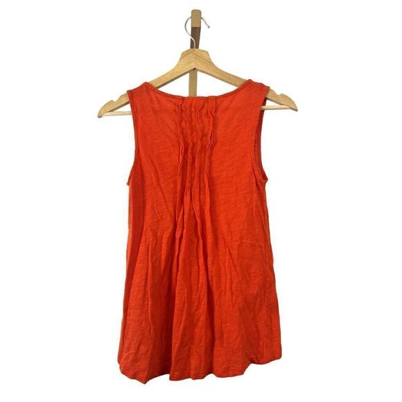 Anthropologie Deletta Sleeveless Ruffled Red V-Neck Top Red EUC XS - Picture 3 of 6